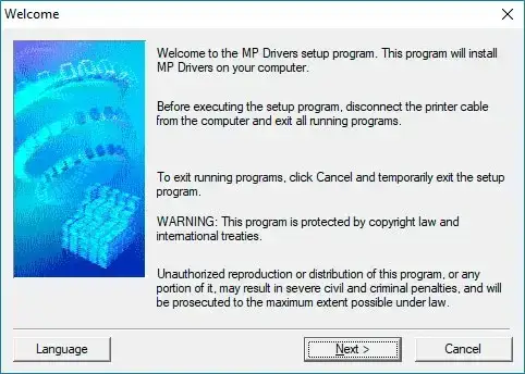 Driver Installation for Canon Color imageRUNNER LBP5960 Step 1