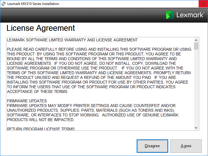 Driver Installation for Lexmark MS610dte Step 2