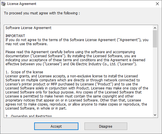 Installing driver for Panasonic KX-MB2168 step 1