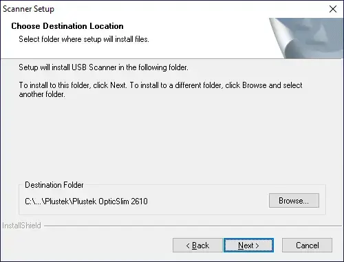 Installing driver for Plustek 12000PB step 1