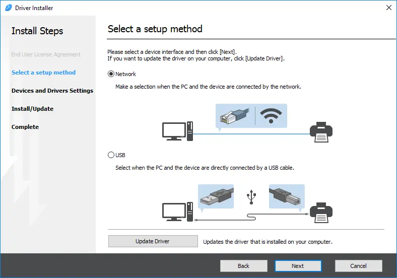 Driver Installation for Ricoh IPSiO CX400 Step 1